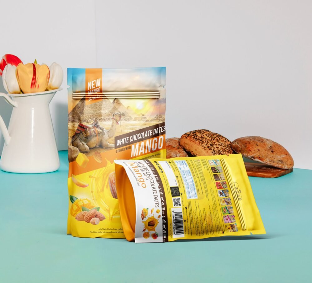 Pitted Dates Covered in Mango Chocolate and Stuffed with Almonds 250g - Image 6